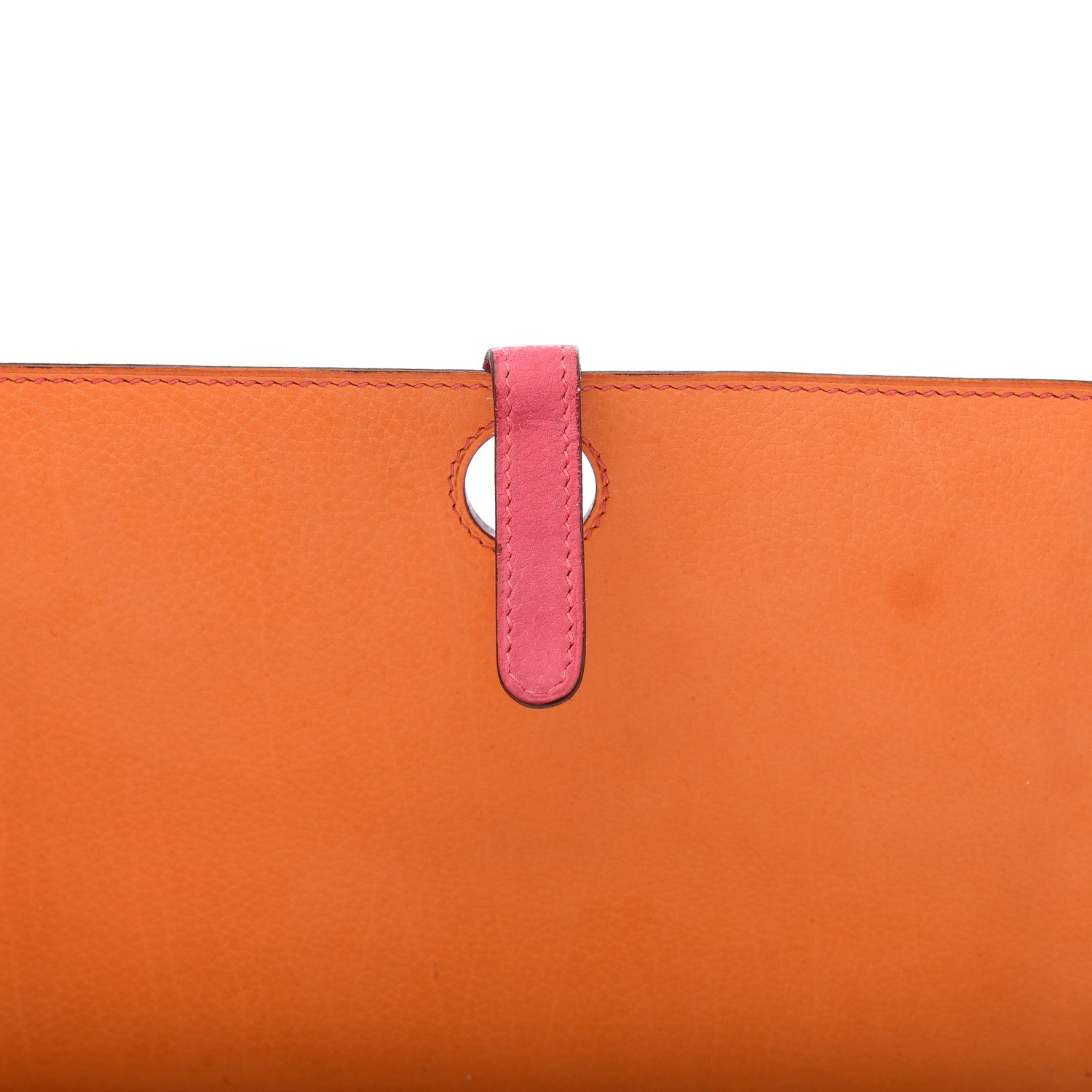 Hermes Eversoft Dogon Duo Wallet Orange Rose Shocking 11 of 12