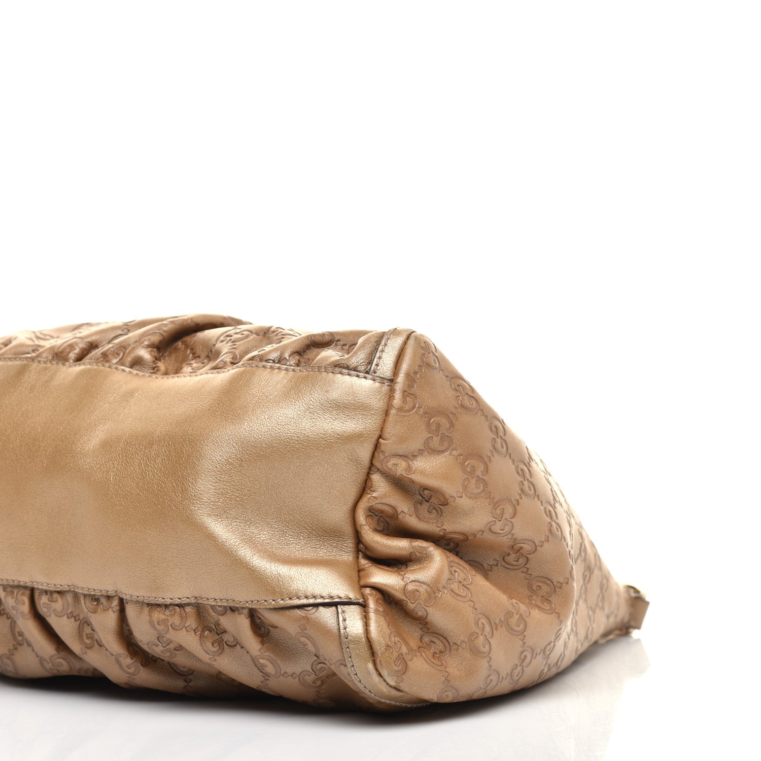 Gucci Metallic Guccissima Large D Gold Ring Hobo Gold 9 of 13
