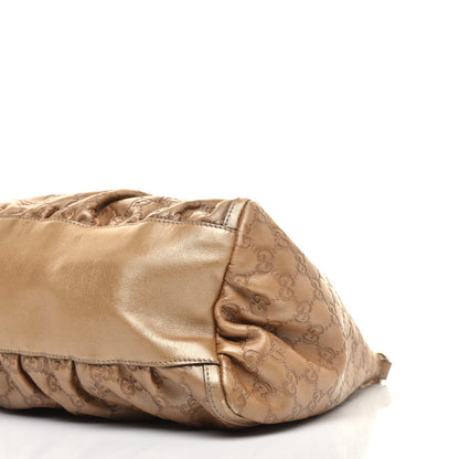 Gucci Metallic Guccissima Large D Gold Ring Hobo Gold 9 of 13