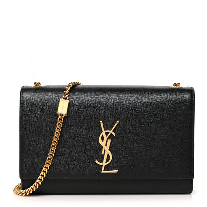 Saint Laurent Grain De Poudre Medium Classic Monogram Kate Satchel Black 1 of 9