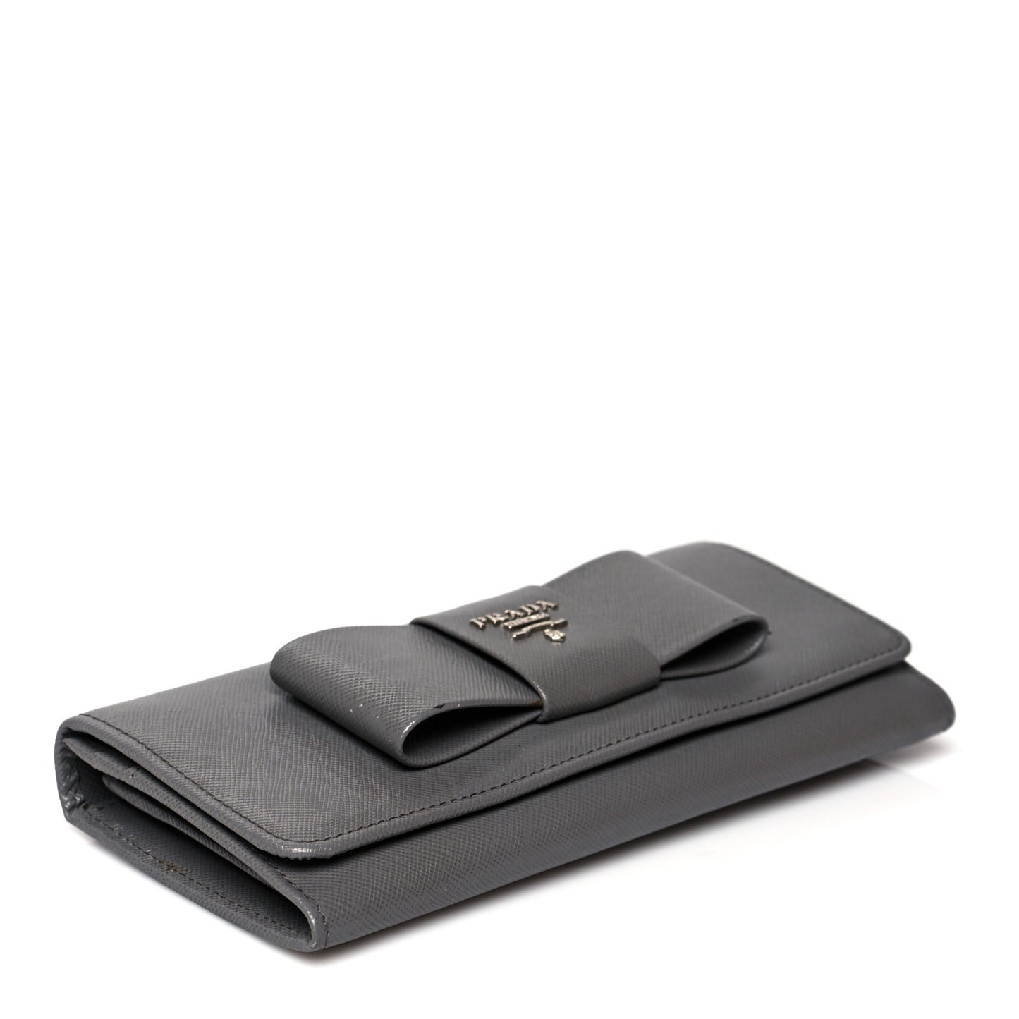 Saffiano Fiocco Bow Continental Wallet Grey
