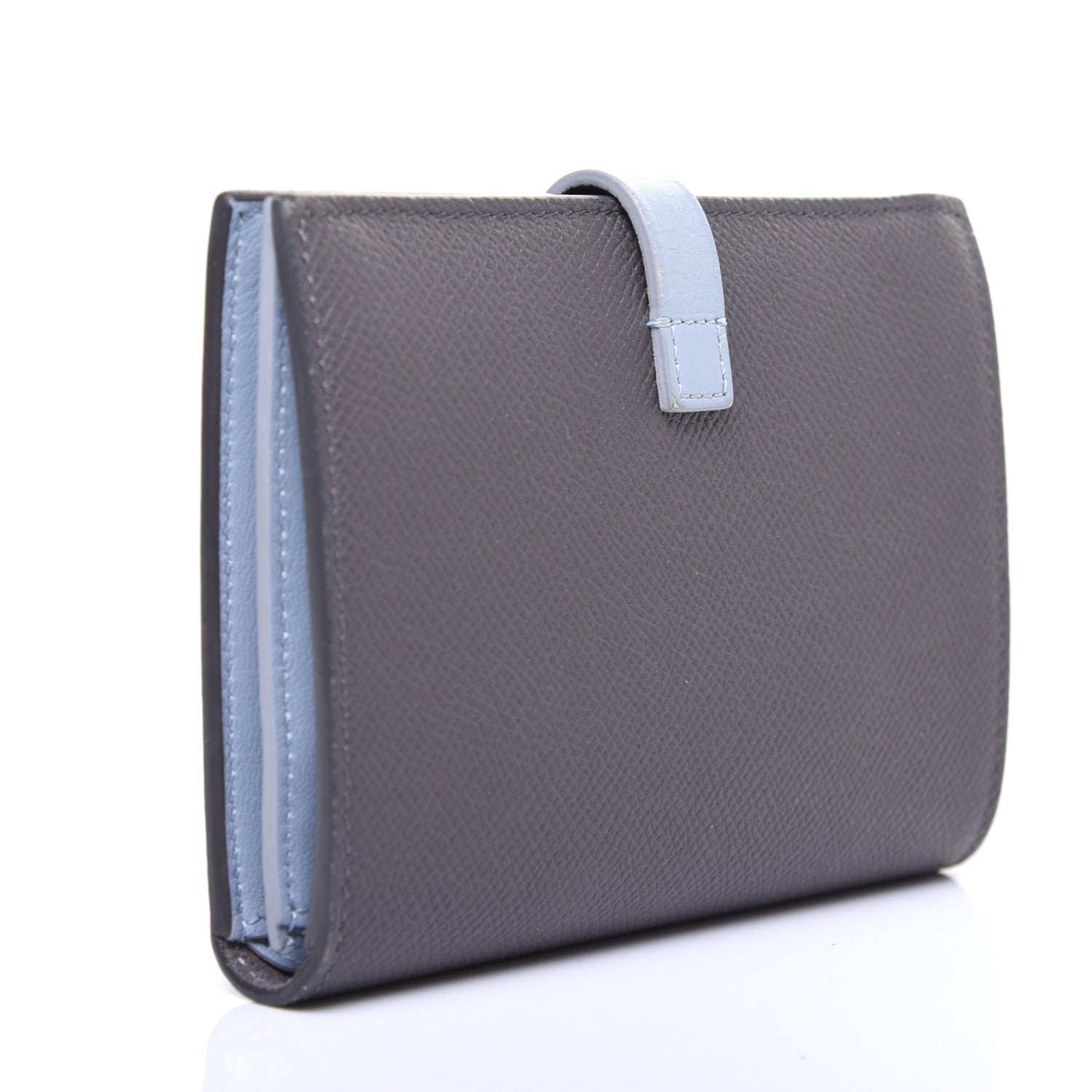 Celine Grained Calfskin Medium Multifunction Strap Wallet Grey Blue 3 of 11