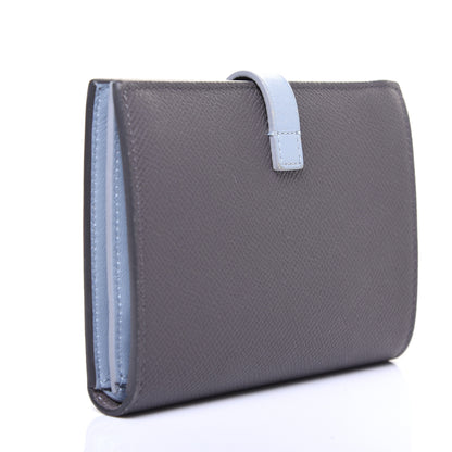 Celine Grained Calfskin Medium Multifunction Strap Wallet Grey Blue 3 of 11