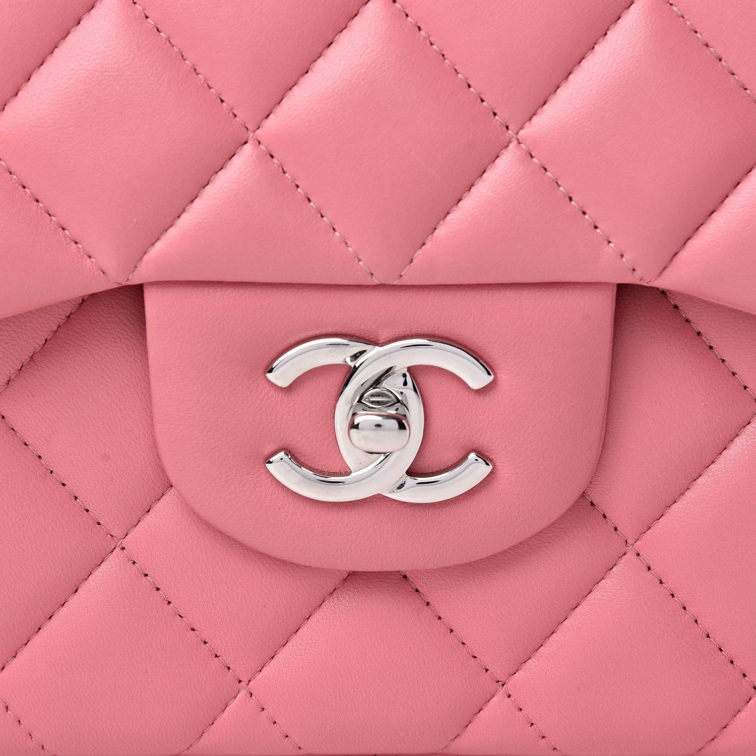 Chanel Lambskin Quilted Jumbo Double Flap Pink 14 of 14