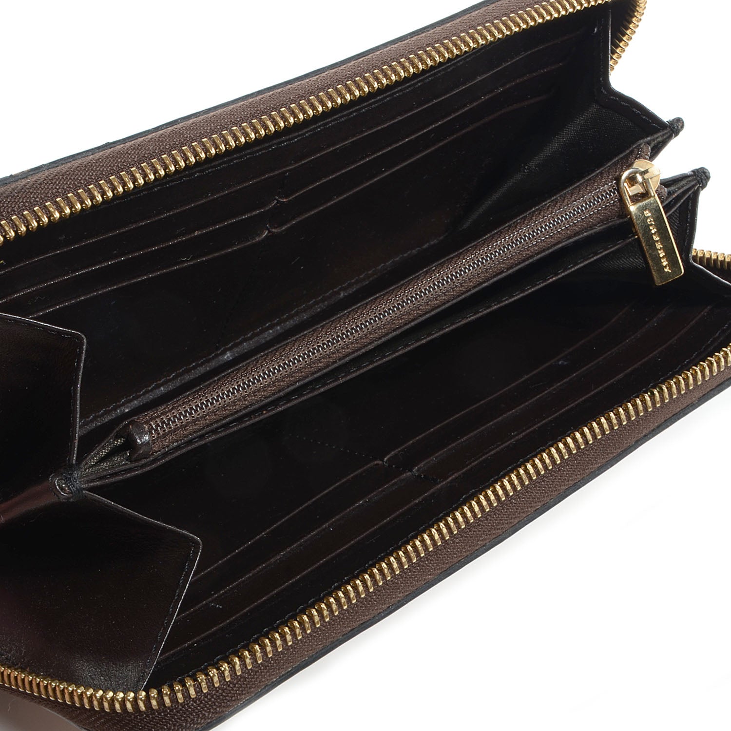 Burberry Haymarket Check Large Ziggy Zip Around Wallet Chocolate 5 of 7