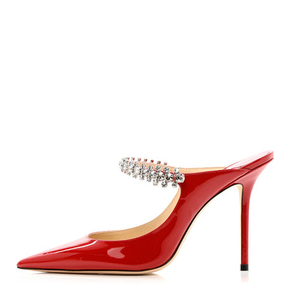 Jimmy Choo Patent Crystal Bing 100 Pumps 38 Red 1 of 12