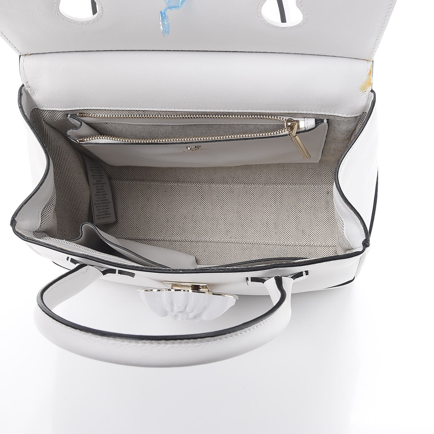 Versace Calfskin Medium Palazzo Empire Bag White 6 of 8