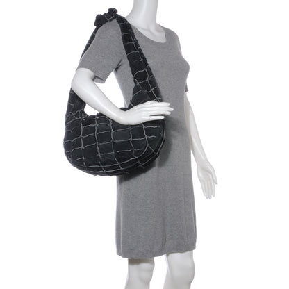 Chanel Suede Patchwork Hobo Charcoal Grey 2 of 9