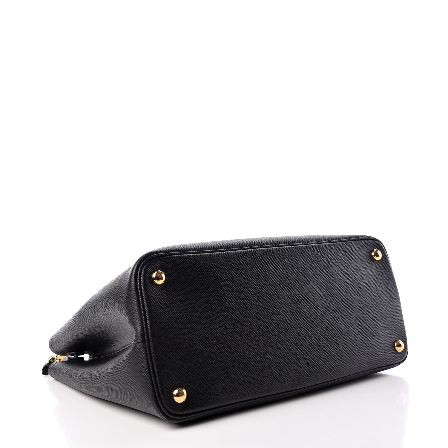 Prada Saffiano Cuir Medium Double Bag Black Fuoco 4 of 11