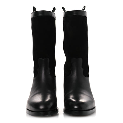 Chanel Suede Calfskin CC Short Boots 37 Black 3 of 11