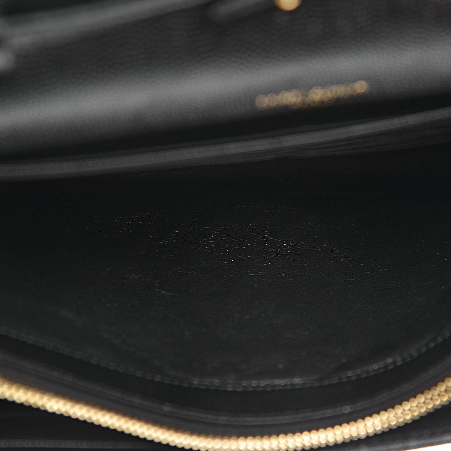 Grain De Poudre Matelasse Chevron Monogram Chain Wallet Black