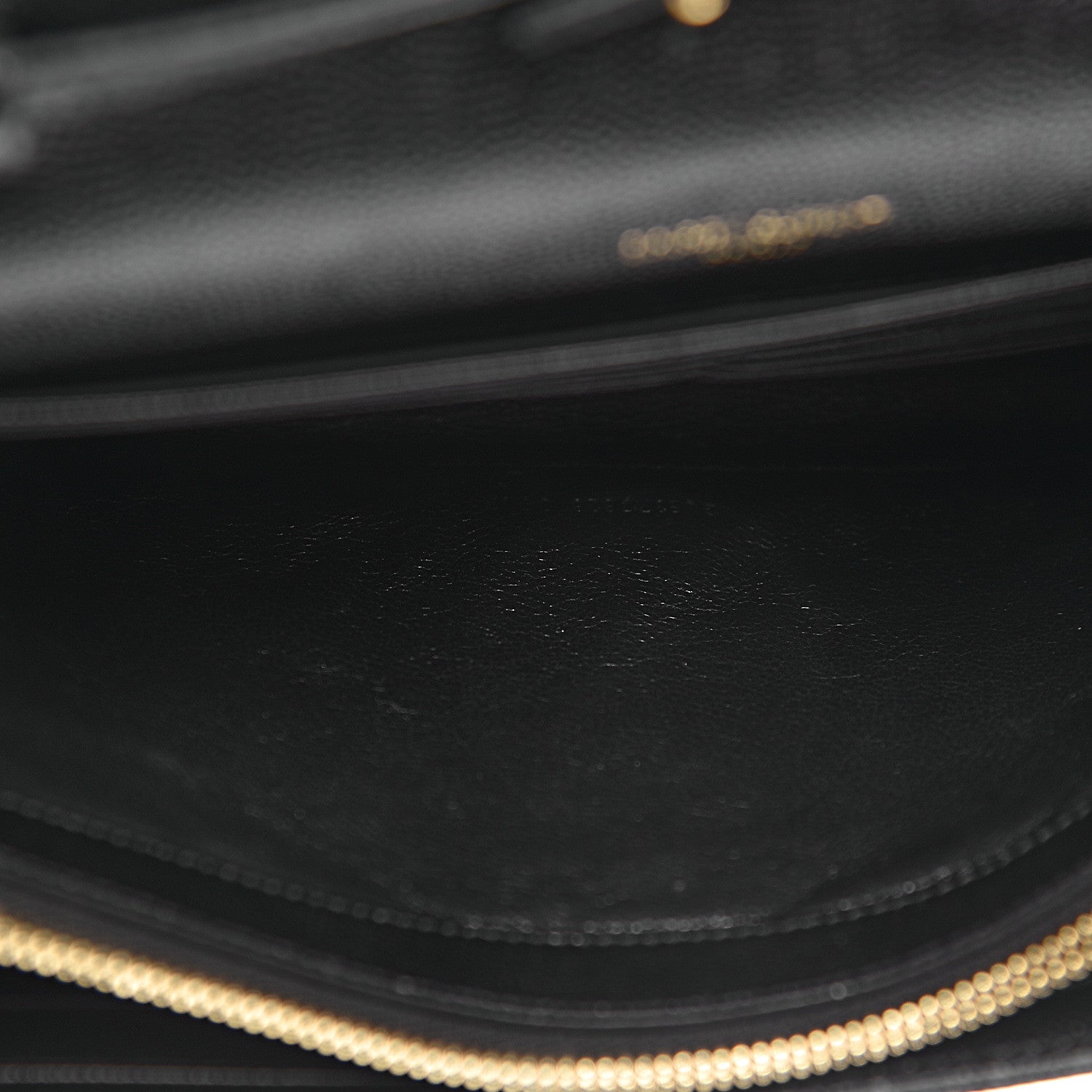 Saint Laurent Grain De Poudre Matelasse Chevron Monogram Chain Wallet Black 10 of 13