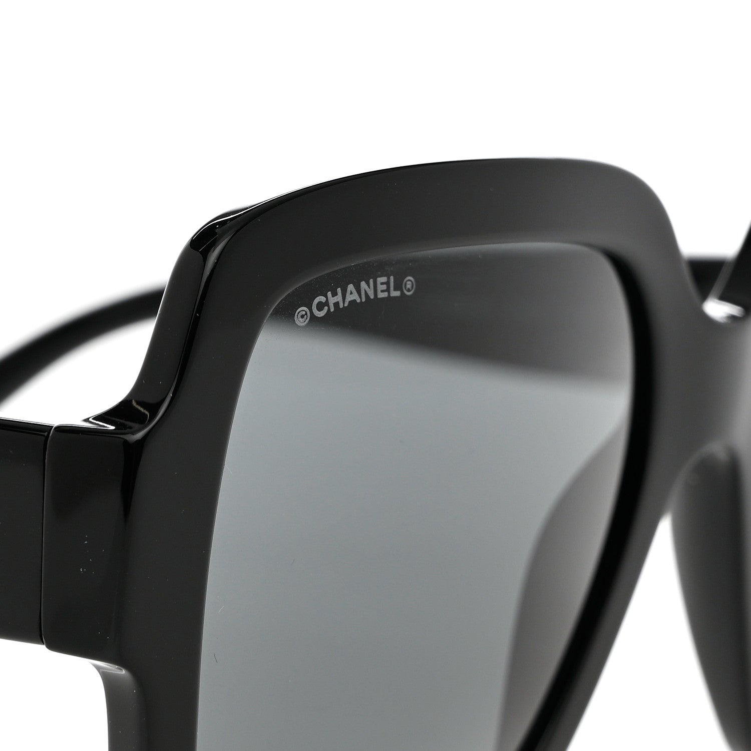 Chanel Acetate Square Heart Sunglasses 5479 Black 5 of 8