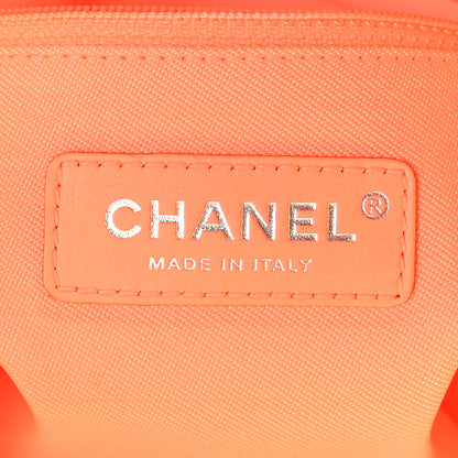 Chanel Mixed Fibers Calfskin Mini Deauville Tote Orange Yellow 6 of 9