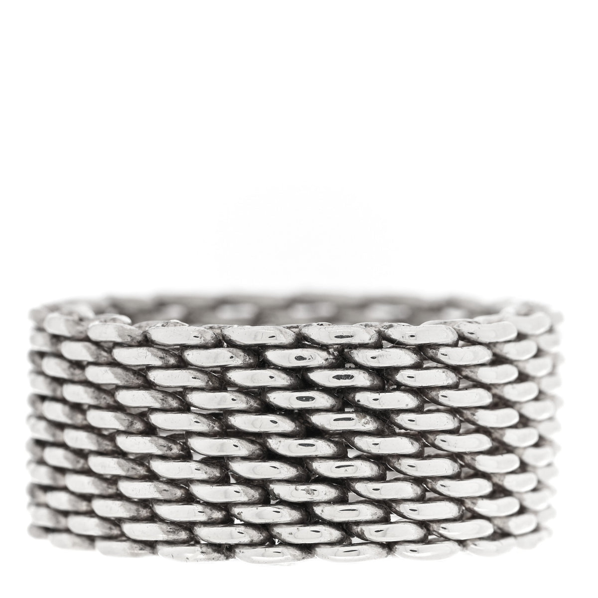 Tiffany Sterling Silver Somerset Mesh Ring 57 8 3 of 4