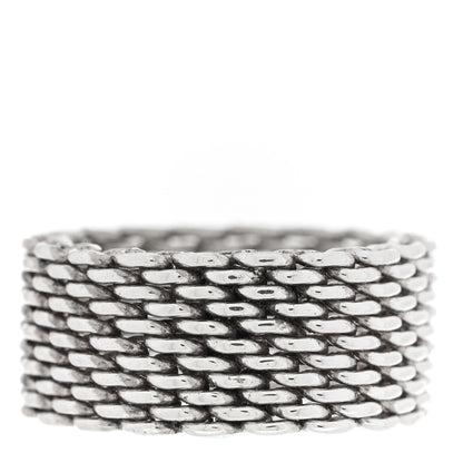 Tiffany Sterling Silver Somerset Mesh Ring 57 8 3 of 4