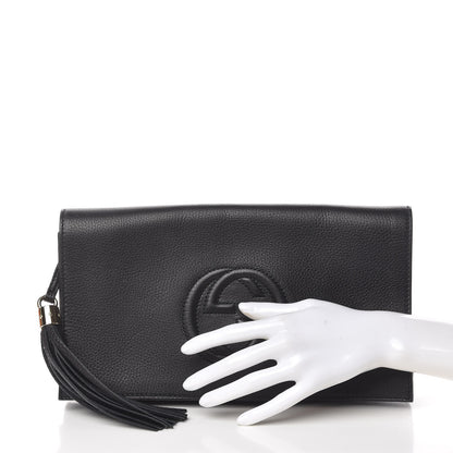 Gucci Pebbled Calfskin Medium Soho Clutch Black 2 of 14