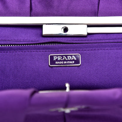 Prada Satin Pochette Clutch Viola 8 of 10