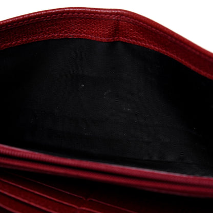 Saint Laurent Textured Calfskin Classic Y Ligne Clutch Red 13 of 25