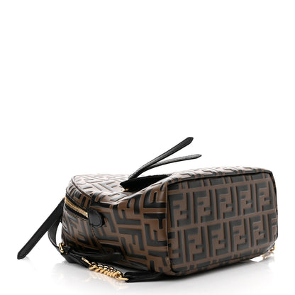 Fendi Vitello Bi-Color FF 1974 Embossed Mini Backpack Maya Black 4 of 9
