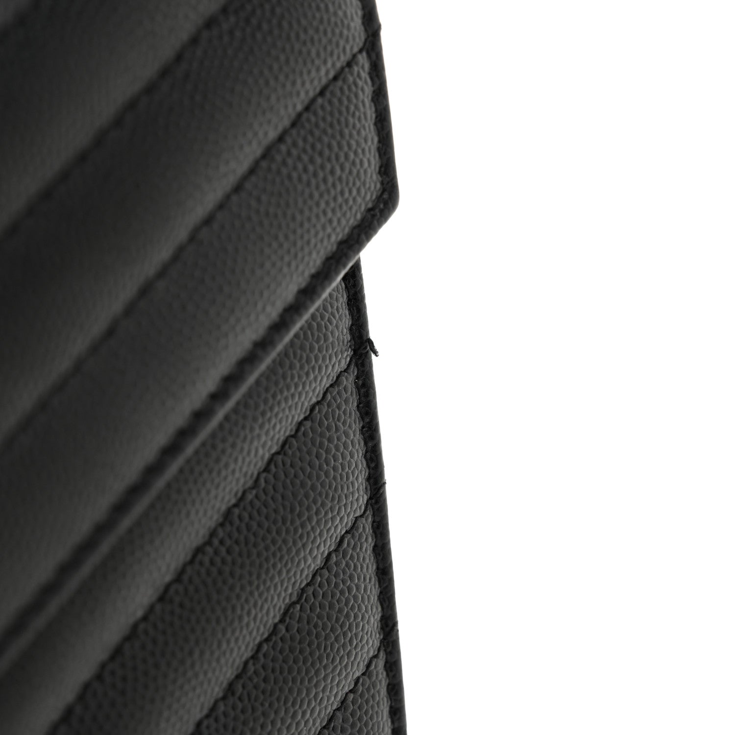 Saint Laurent Grain De Poudre Matelasse Chevron Monogram Chain Wallet Black 13 of 13