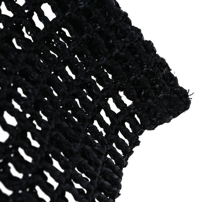 Saint Laurent Raffia Calfskin Oxalis Shoulder Bag Black 11 of 11