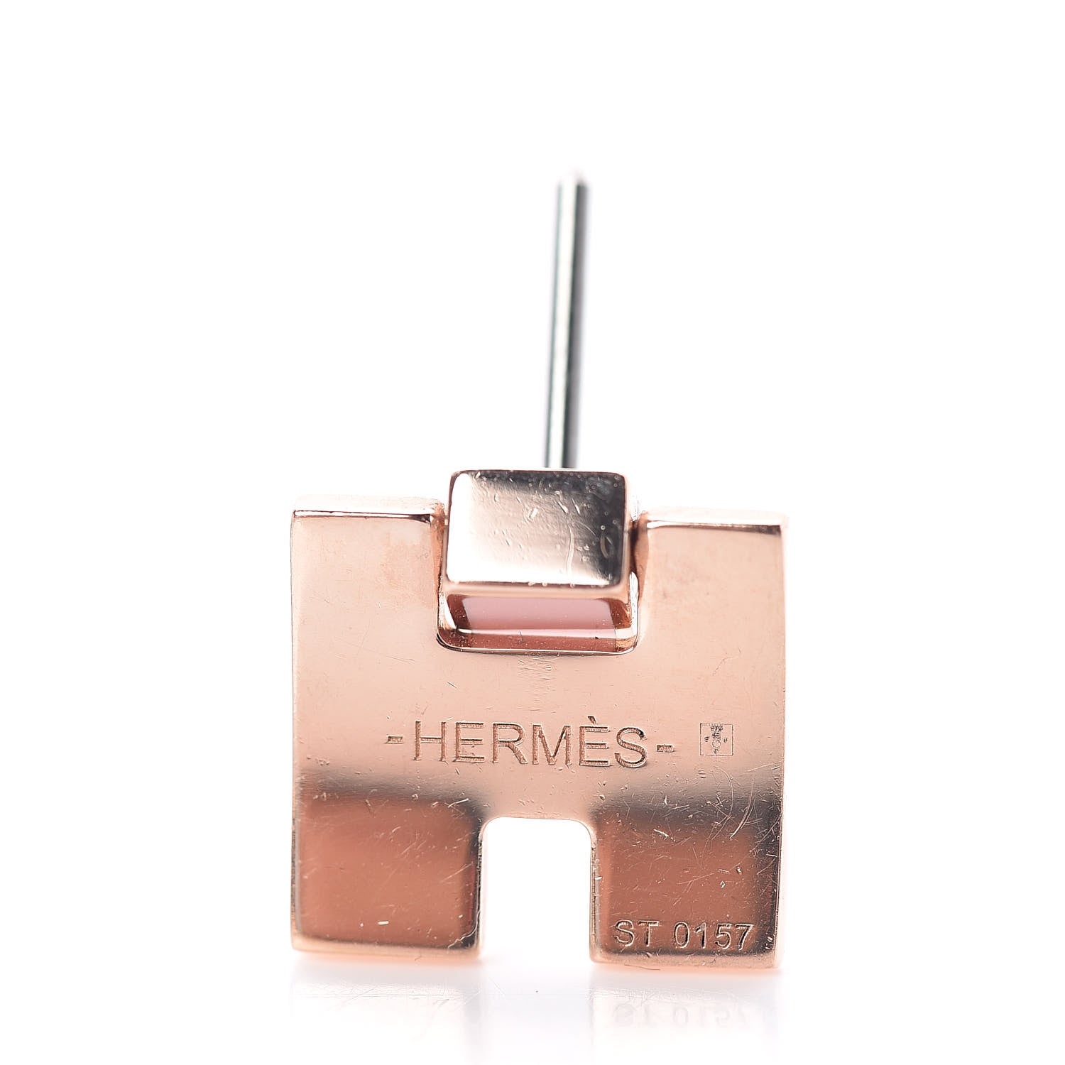 Hermes Rose Gold Lacquer Eileen Earrings Rose 4 of 4