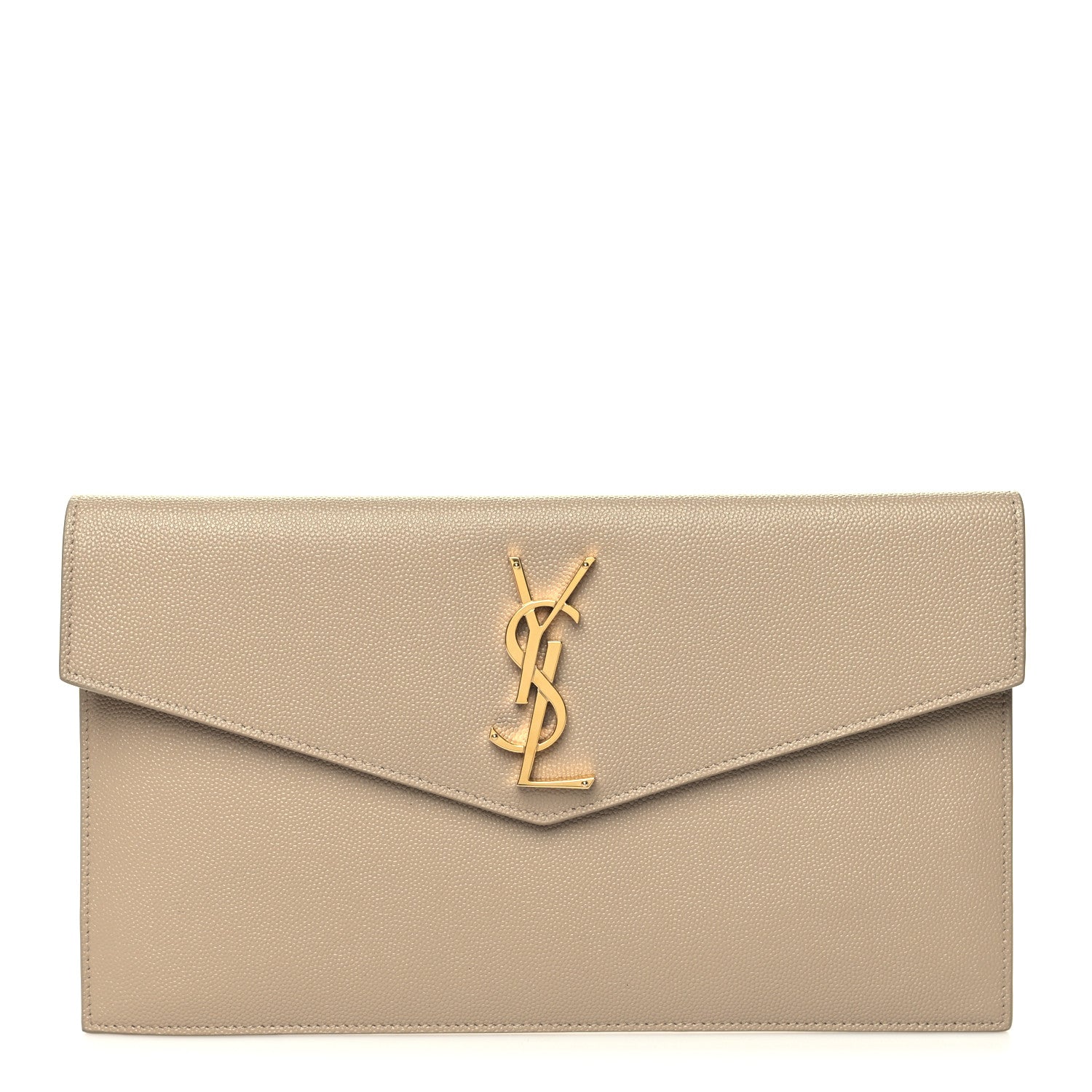 Saint Laurent Grain De Poudre Uptown Pouch Dark Beige 1 of 11