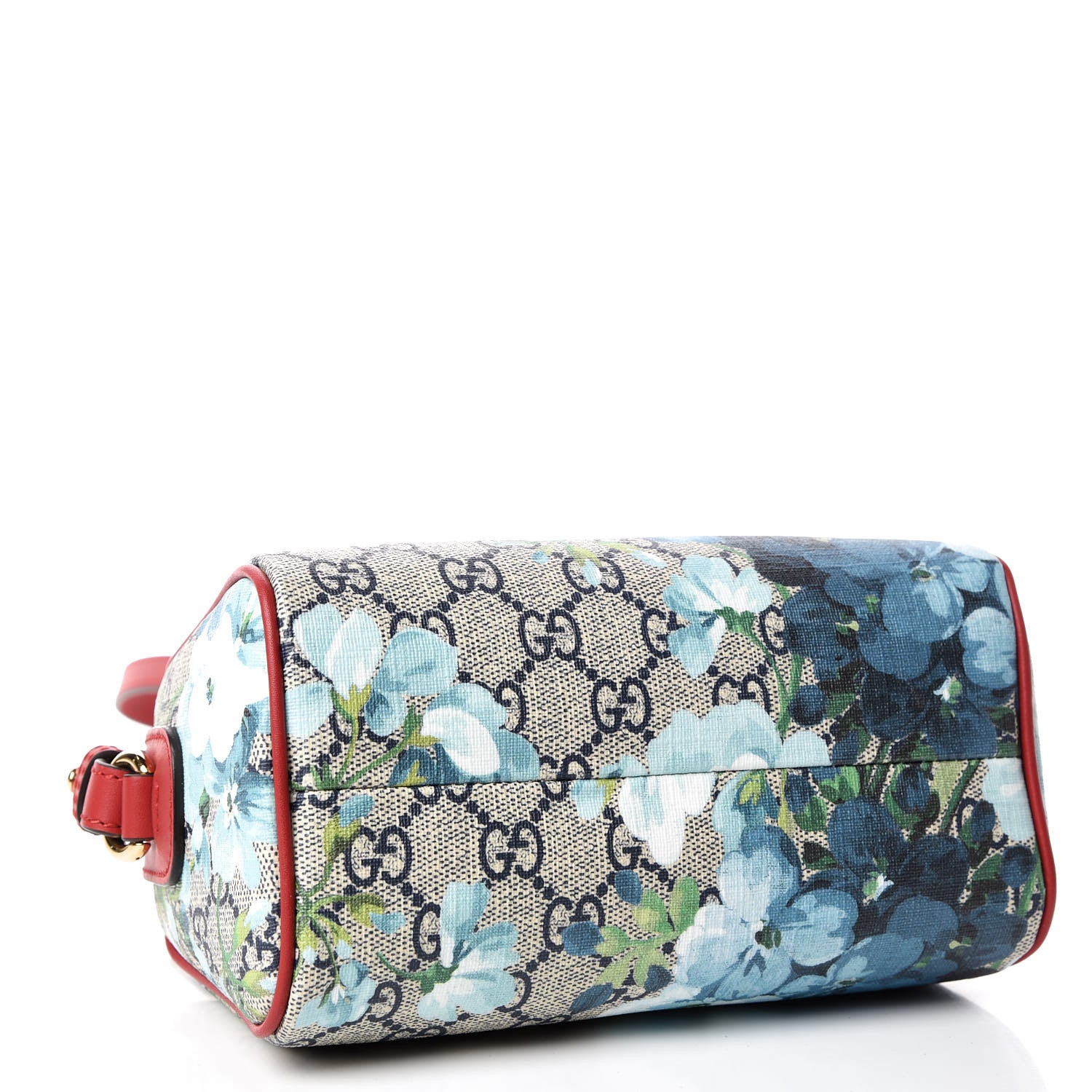 Gucci GG Supreme Monogram Blooms Mini Boston Navy Blue Hibiscus 4 of 9