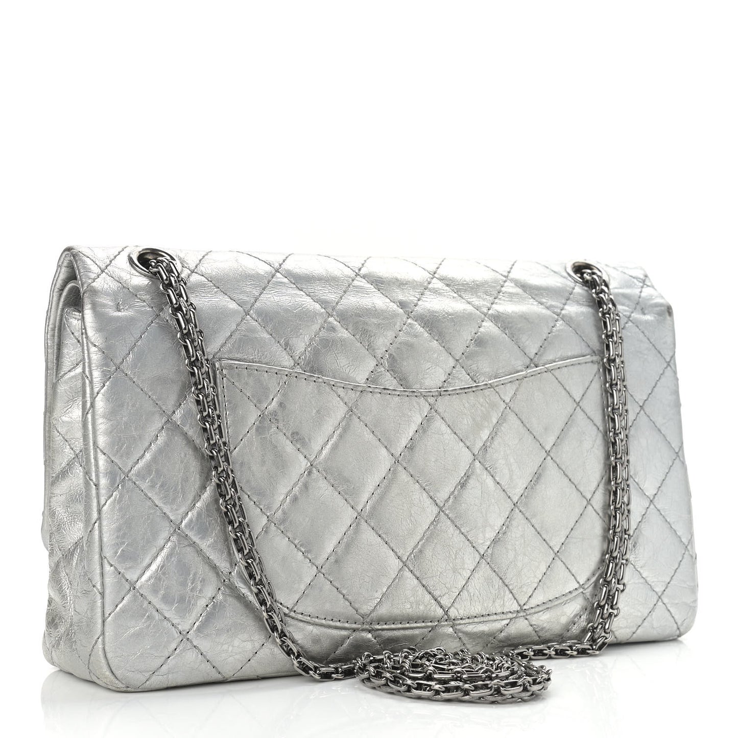 Metallic Aged Calfskin Quilted 2.55 Reissue 226 Flap Silver