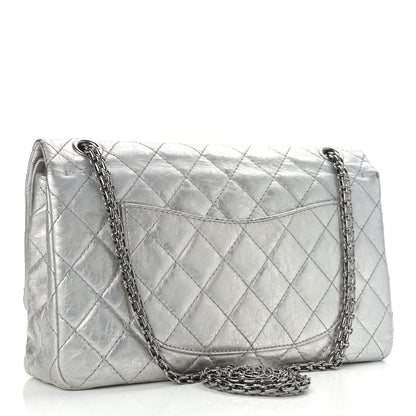 Chanel Metallic Aged Calfskin Quilted 2.55 Reissue 226 Flap Silver 3 of 15