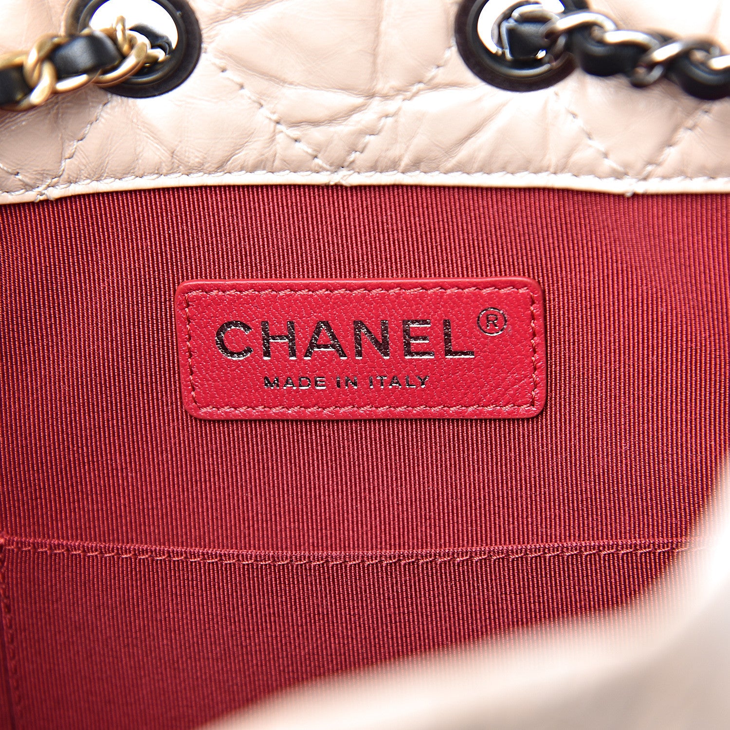 Chanel Aged Calfskin Quilted Small Gabrielle Backpack Beige Black 6 of 11