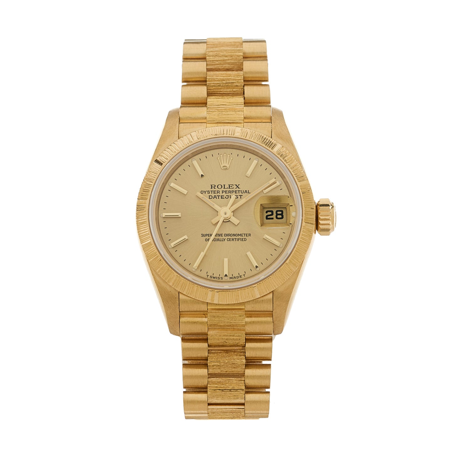 18K Yellow Gold 26mm Datejust President Watch Champagne 69278