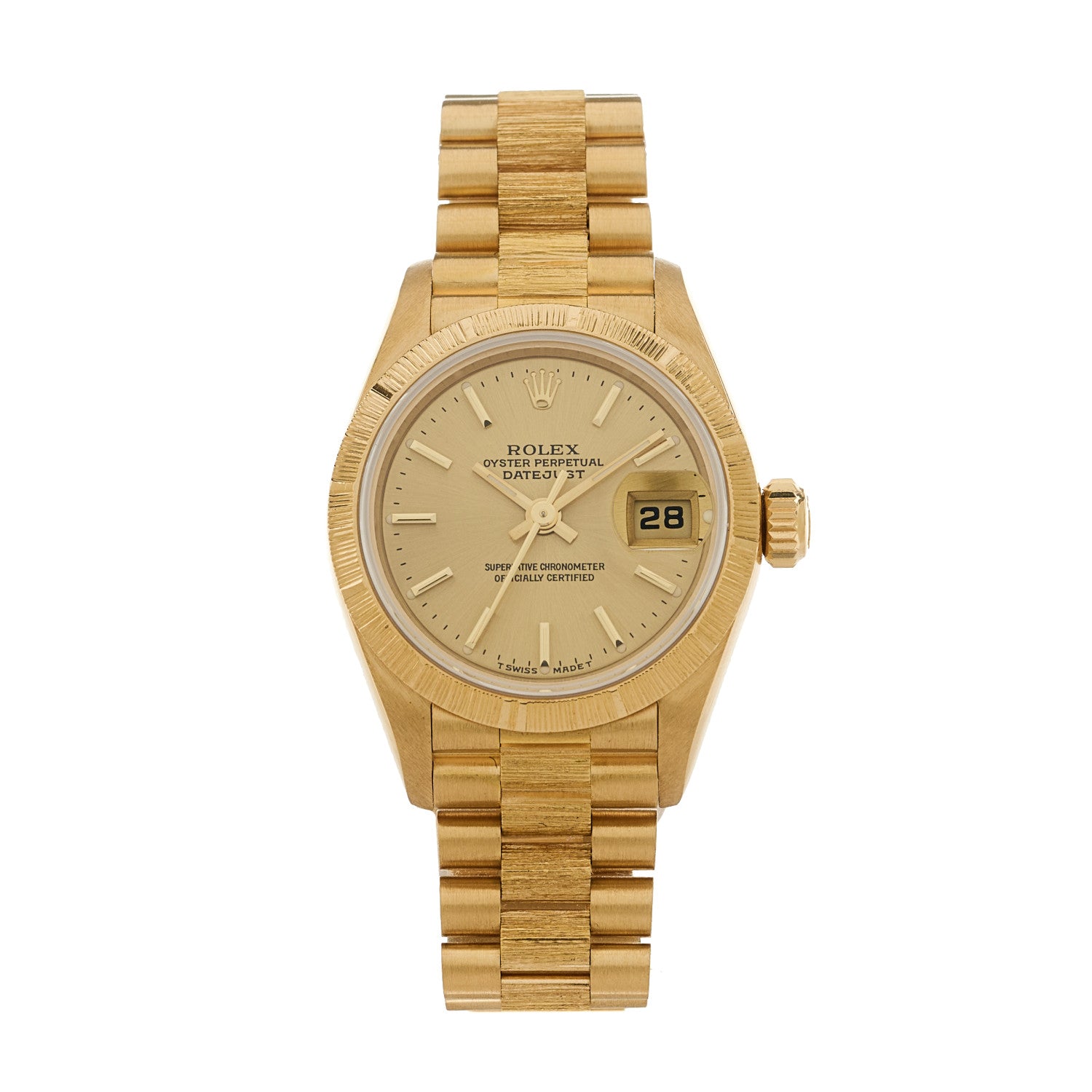 Rolex 18K Yellow Gold 26mm Datejust President Watch Champagne 69278 1 of 4