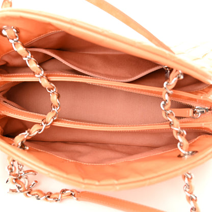 Chanel Patent Quilted Medium Just Mademoiselle Bowling Bag Orange 5 of 14