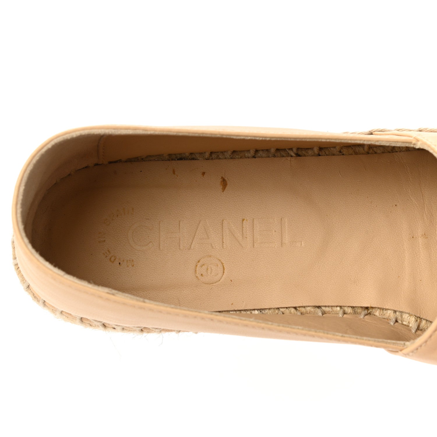 Chanel Lambskin CC Espadrilles 38 Beige Black 7 of 9