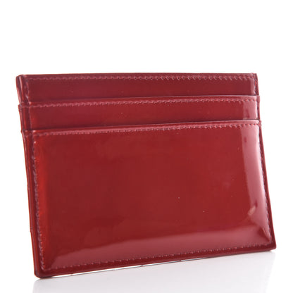 Chanel Patent Quilted Brilliant Card Holder Red 3 of 9