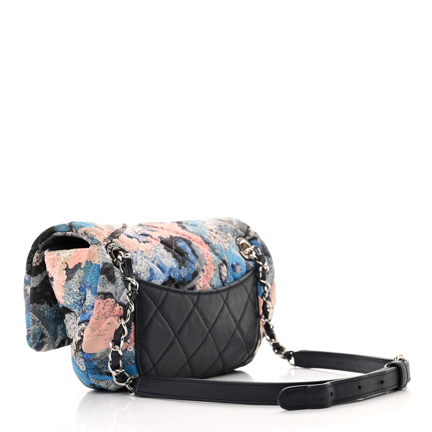 Chanel Canvas Sequin Print Quilted Waist Bag Multicolor 3 of 10
