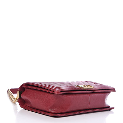 Chanel Caviar Chevron Quilted New Medium Boy Flap Red 4 of 10