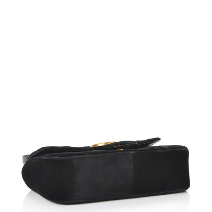 Gucci Velvet Matelasse Mini GG Marmont Shoulder Bag Black 4 of 7