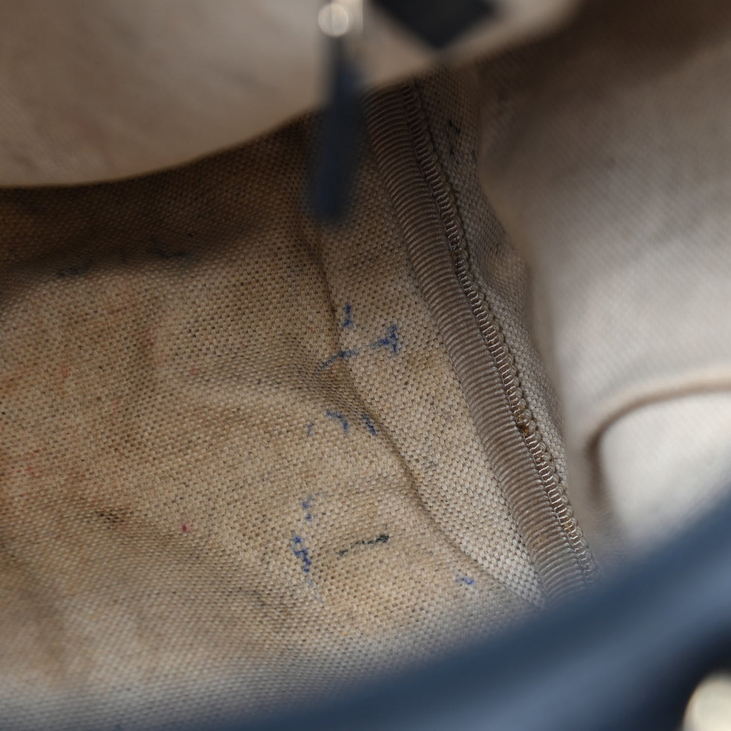 Monogram Selleria Calfskin Vintage Web Medium Boston Beige Blue