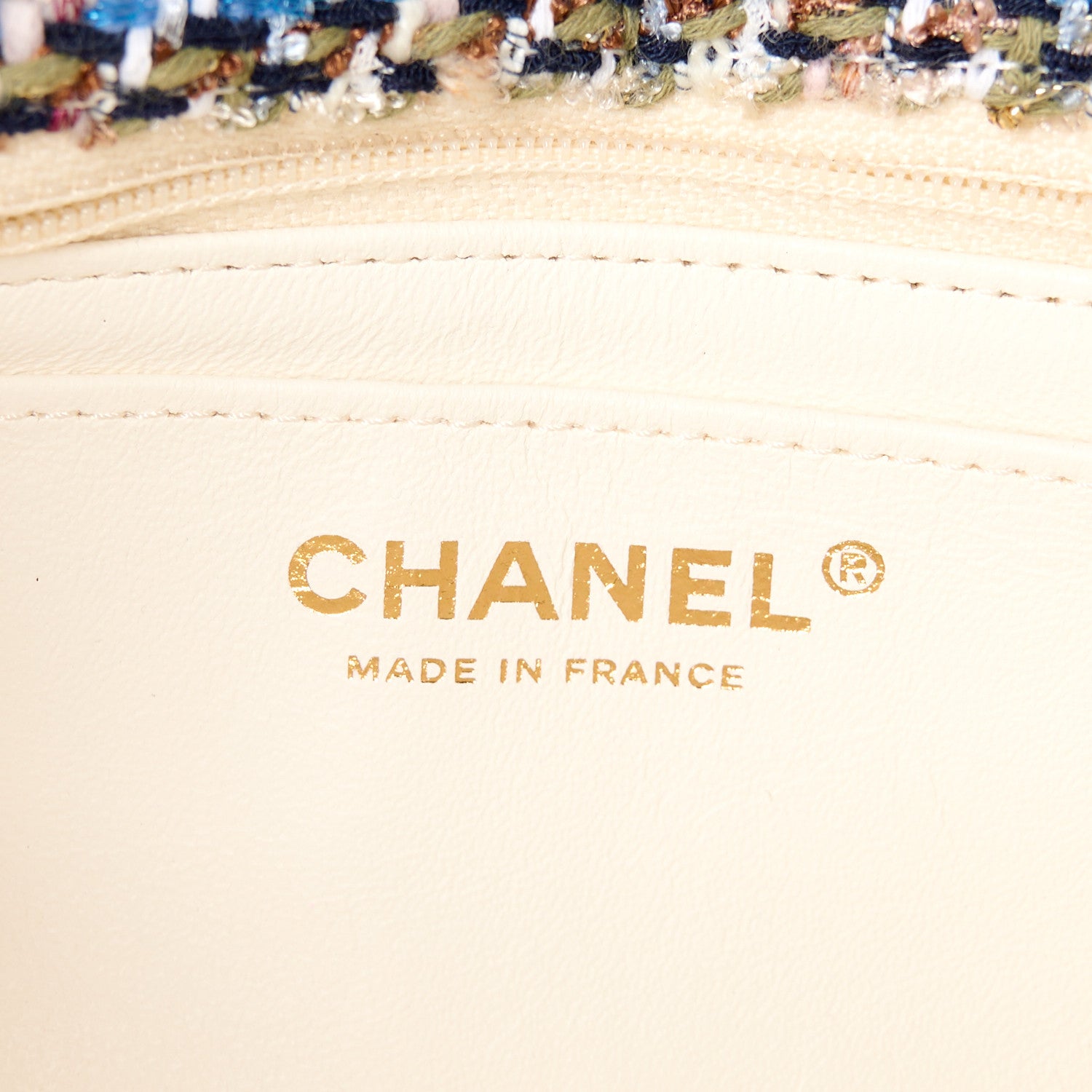 Chanel Tweed Quilted Mini Rectangular Flap Blue White 6 of 12