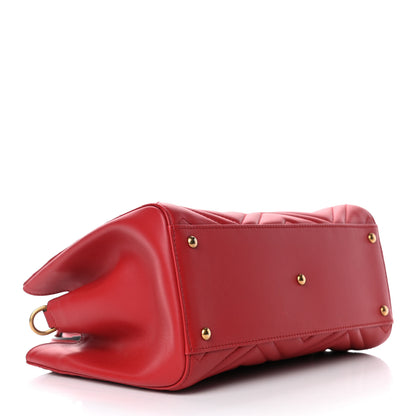 Gucci Calfskin Matelasse Small GG Marmont Tote Hibiscus Red 3 of 4