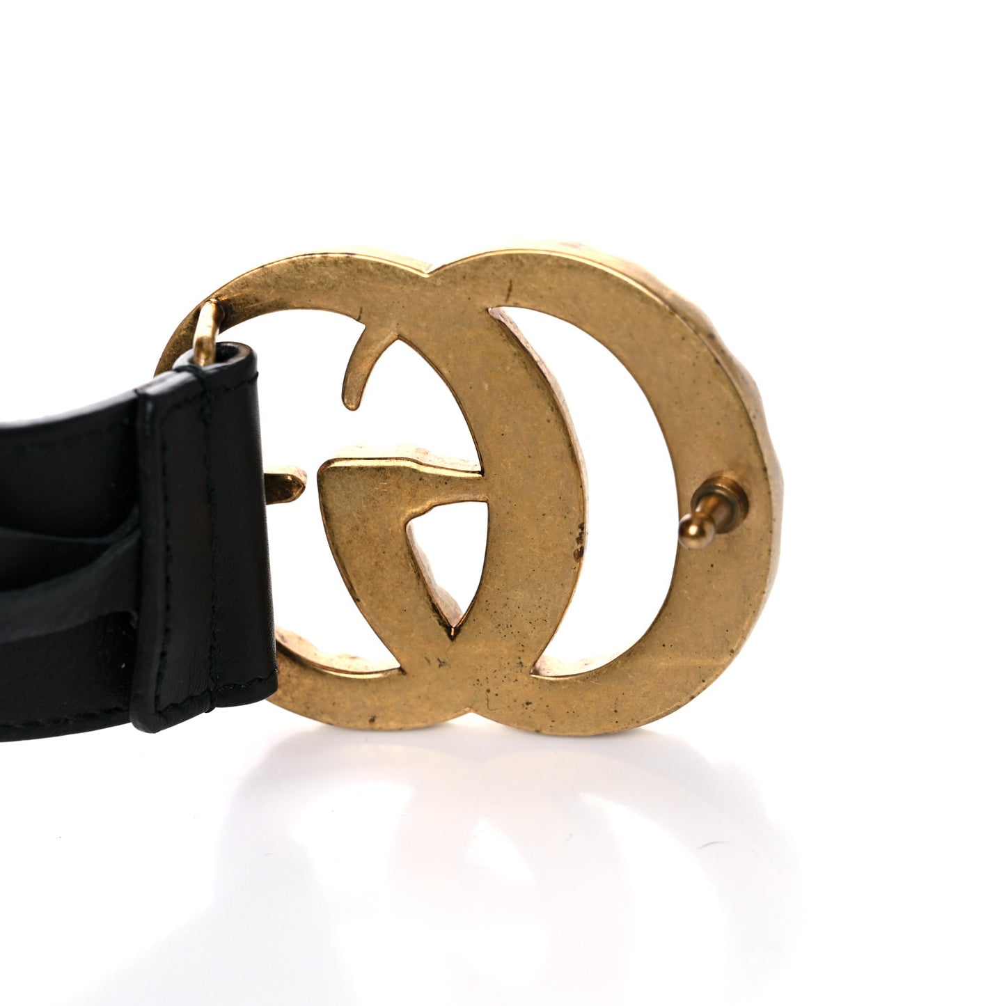 Moon Calfskin Pearl Double G 40mm Belt 70 28 Black Cream