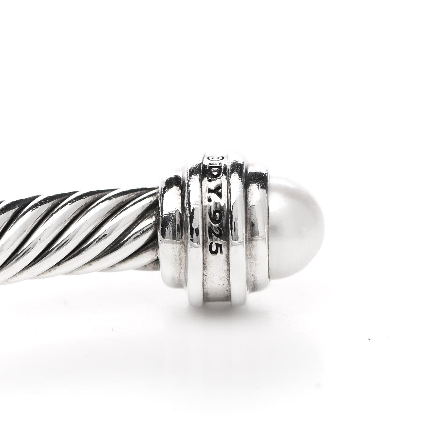 Sterling Silver Diamond Pearl 5mm Cable Classics Princess Bracelet