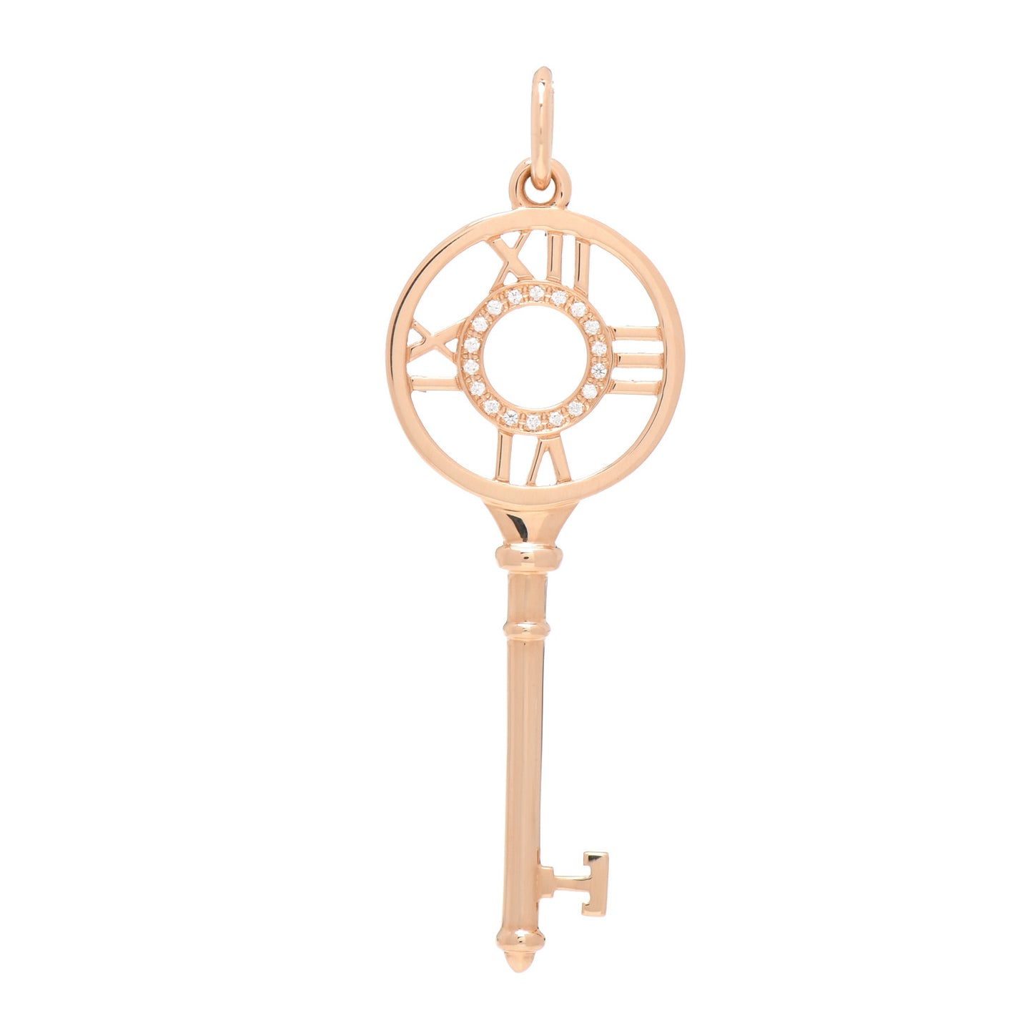 18K Rose Gold Diamond Atlas Key Pendant
