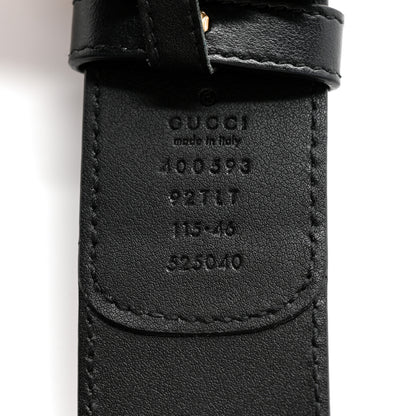 Gucci GG Supreme Monogram Matte Plutone Calfskin Double G 40mm Belt 115 46 Beige Ebony Black 3 of 6