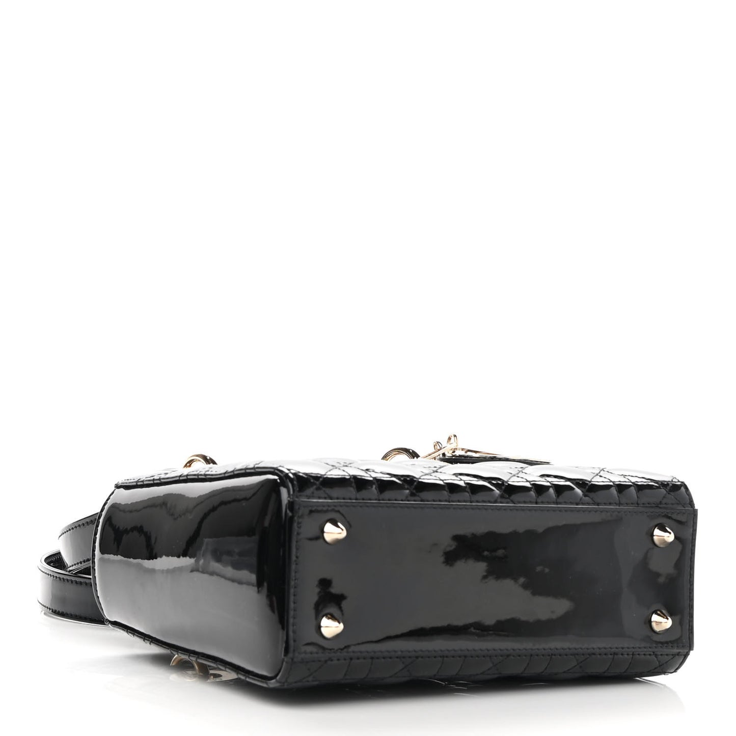 Patent Cannage Small Lady Dior Black