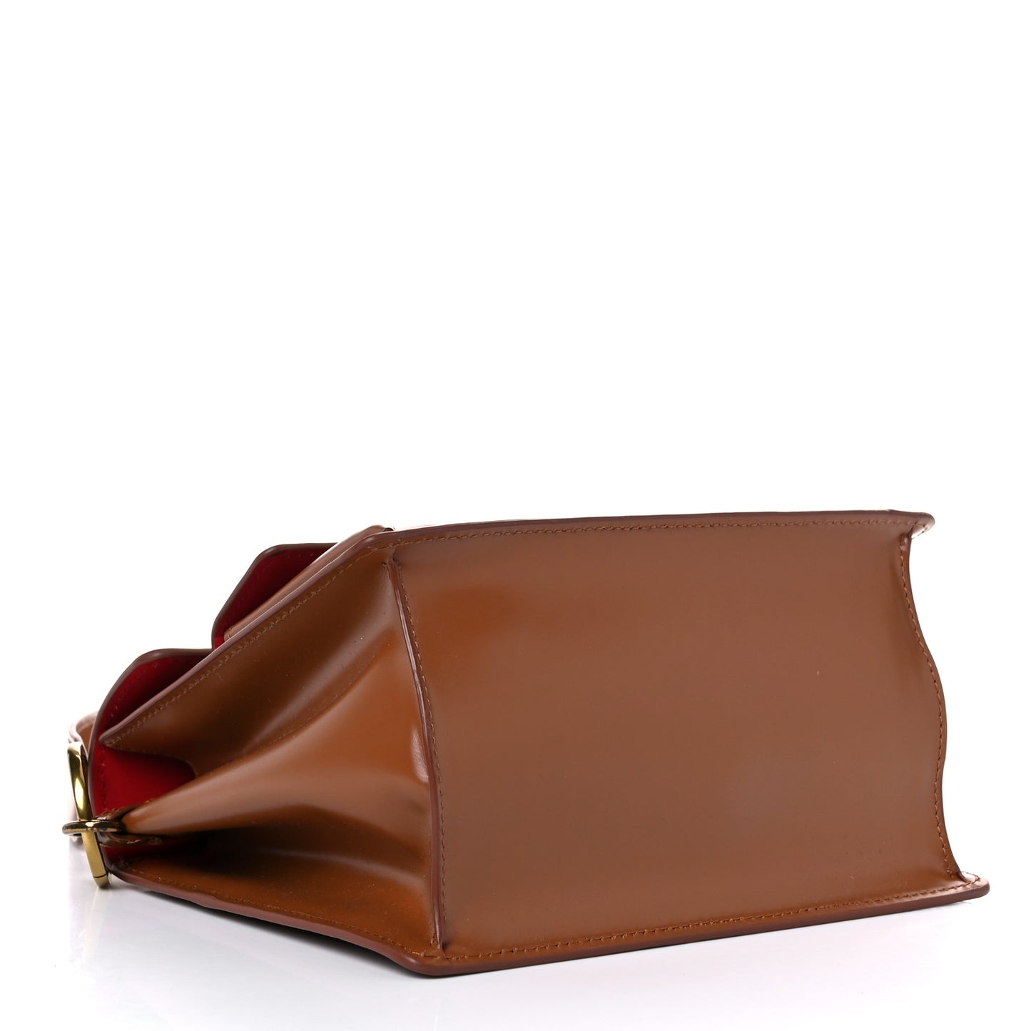 Shiny Calfskin Uptown Shoulder Bag Tan