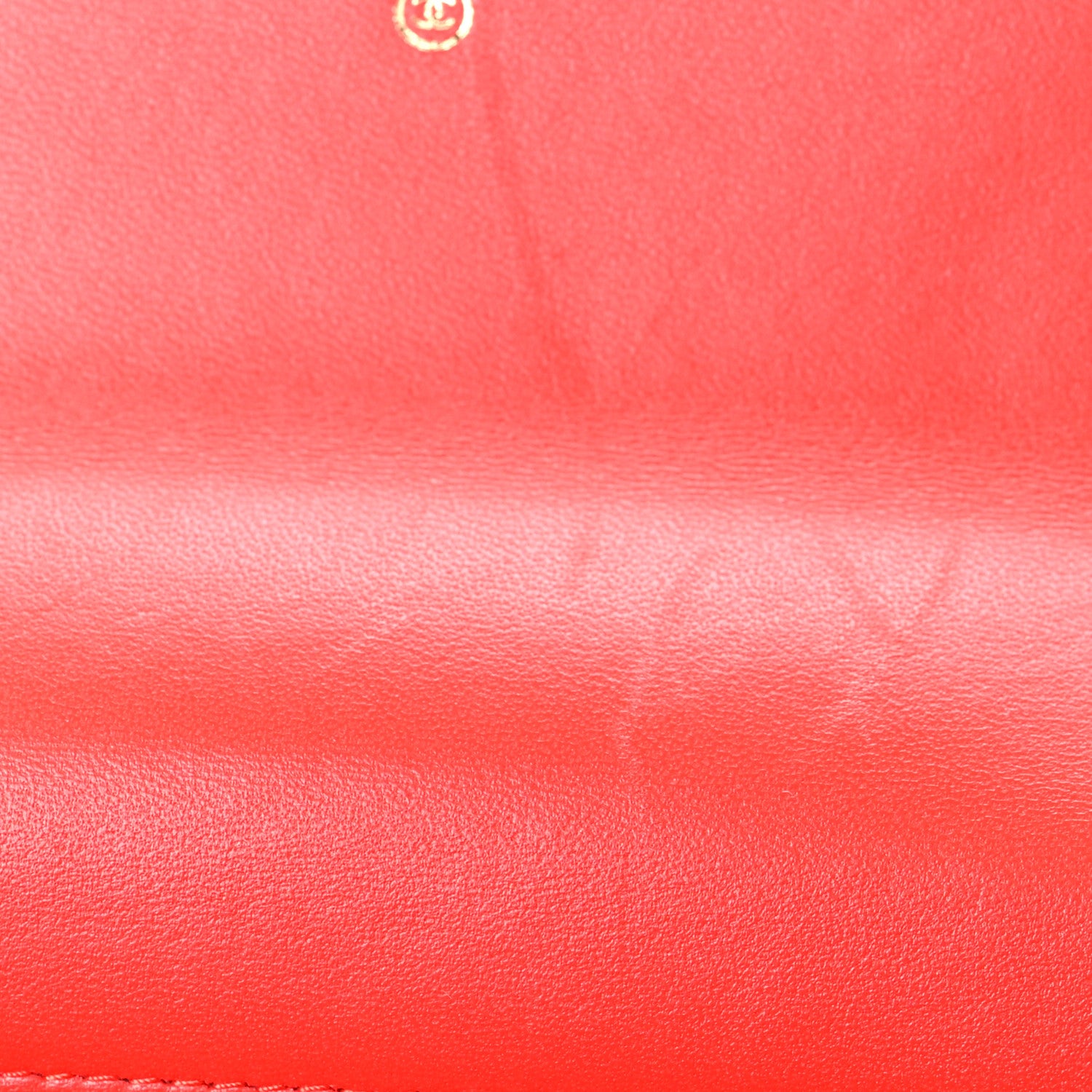 Chanel Lambskin Chevron Quilted Trendy CC Wallet On Chain WOC Red 13 of 15